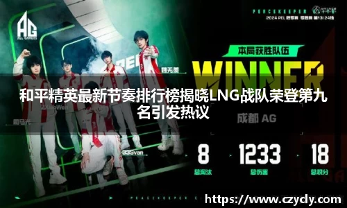 和平精英最新节奏排行榜揭晓LNG战队荣登第九名引发热议